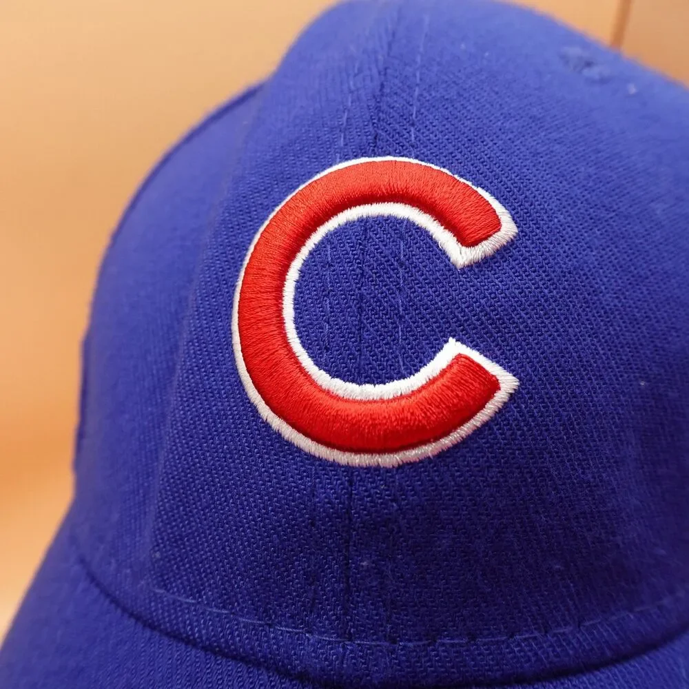 Chicago Cubs Hat Cap Fitted Mens Large Blue MLB Baseball Stretch New Era Cubs